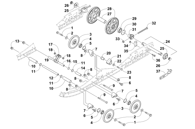 Parts Diagram for Arctic Cat 2015 ZR 6000 R XC SNOWMOBILE IDLER WHEEL ASSEMBLY