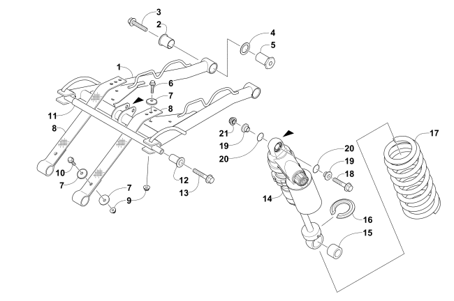 Parts Diagram for Arctic Cat 2016 ZR 6000 R XC SNOWMOBILE REAR SUSPENSION FRONT ARM ASSEMBLY