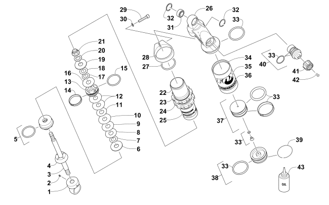 Parts Diagram for Arctic Cat 2016 ZR 6000 R XC SNOWMOBILE REAR SUSPENSION FRONT ARM SHOCK ABSORBER