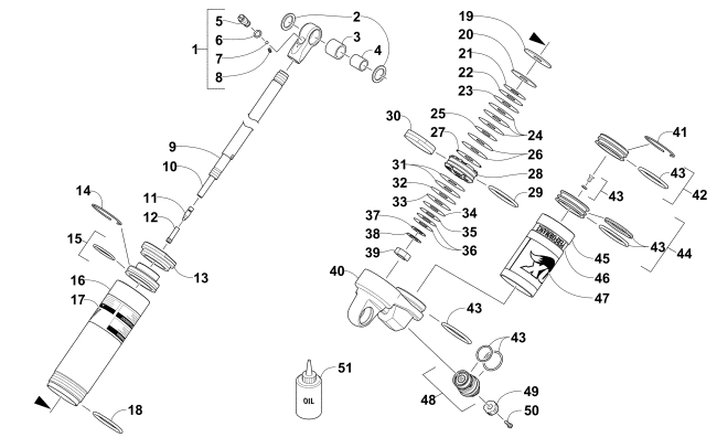 Parts Diagram for Arctic Cat 2016 ZR 6000 R XC SNOWMOBILE REAR SUSPENSION REAR ARM SHOCK ABSORBER