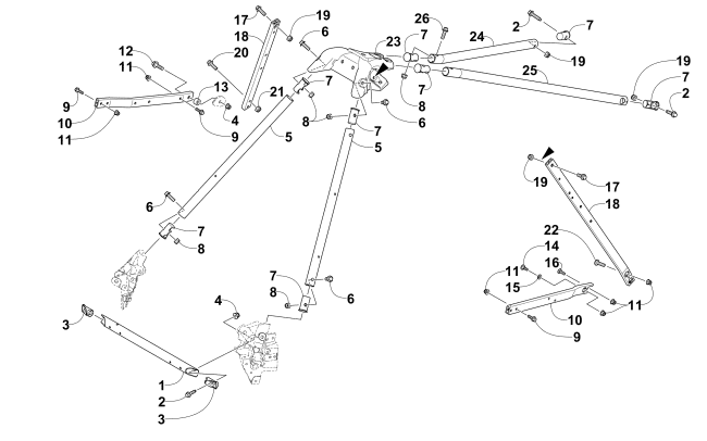 Parts Diagram for Arctic Cat 2015 ZR 6000 R SX SNOWMOBILE STEERING SUPPORT ASSEMBLY