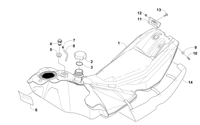 Parts Diagram for Arctic Cat 2016 ZR 6000 R XC SNOWMOBILE GAS TANK ASSEMBLY