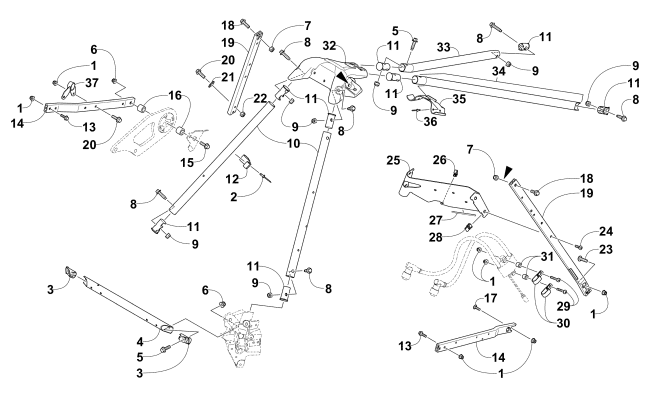 Parts Diagram for Arctic Cat 2016 ZR 4000 RR 129 SNOWMOBILE STEERING SUPPORT ASSEMBLY