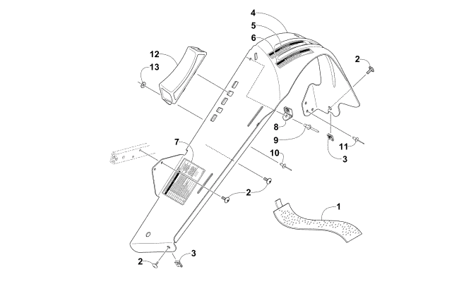 Parts Diagram for Arctic Cat 2016 ZR 4000 RR 129 SNOWMOBILE BELT GUARD ASSEMBLY