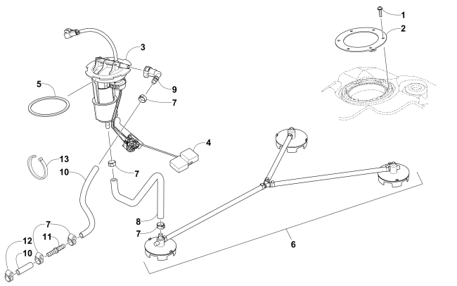 Parts Diagram for Arctic Cat 2015 ZR 4000 RR SNOWMOBILE FUEL PUMP ASSEMBLY