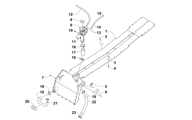 Parts Diagram for Arctic Cat 2017 ZR 4000 SNO PRO 129 SNOWMOBILE COOLING ASSEMBLY