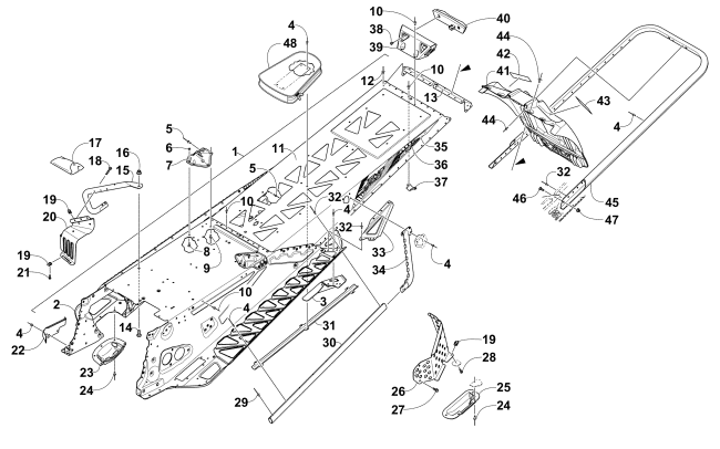 Parts Diagram for Arctic Cat 2015 M 6000 SNO PRO SNOWMOBILE TUNNEL, REAR BUMPER, AND SNOWFLAP ASSEMBLY