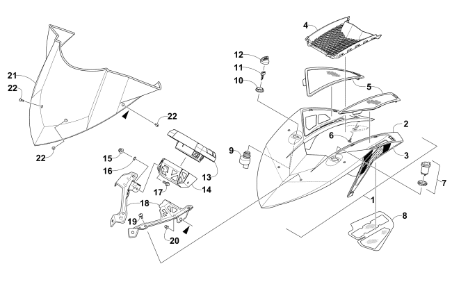 Parts Diagram for Arctic Cat 2015 XF 6000 HIGH COUNTRY 141 SNO PRO SNOWMOBILE WINDSHIELD AND INSTRUMENTS ASSEMBLIES