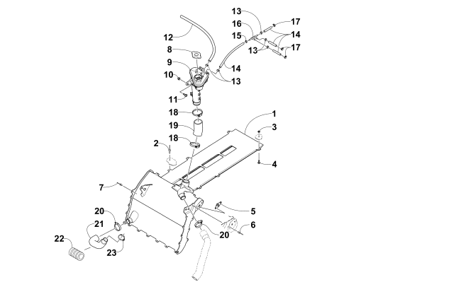 Parts Diagram for Arctic Cat 2016 M 6000 SNO PRO SNOWMOBILE COOLING ASSEMBLY