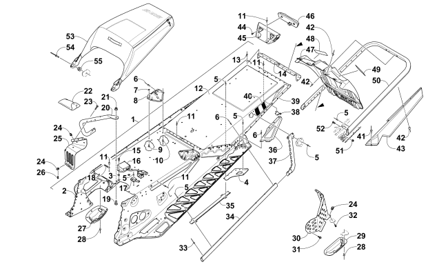 Parts Diagram for Arctic Cat 2015 ZR 9000 SNO PRO LTD SNOWMOBILE TUNNEL, REAR BUMPER, AND SNOWFLAP ASSEMBLY