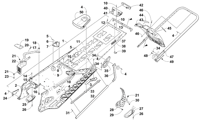 Parts Diagram for Arctic Cat 2015 M 6000 153 SNOWMOBILE TUNNEL, REAR BUMPER, AND SNOWFLAP ASSEMBLY
