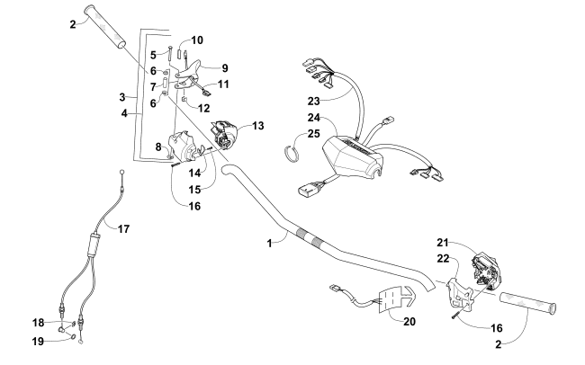 Parts Diagram for Arctic Cat 2015 ZR 4000 LXR SNOWMOBILE HANDLEBAR AND CONTROLS