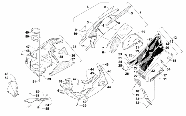 Parts Diagram for Arctic Cat 2015 M 7000 SNO PRO SNOWMOBILE SKID PLATE AND SIDE PANEL ASSEMBLY