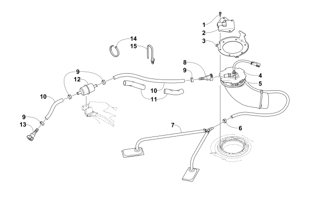 Parts Diagram for Arctic Cat 2015 XF 7000 HIGH COUNTRY 141 SNO PRO SNOWMOBILE FUEL PUMP ASSEMBLY