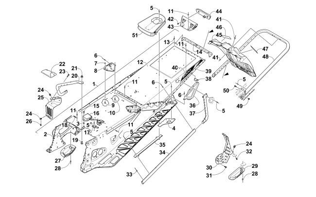 Parts Diagram for Arctic Cat 2015 ZR 9000 SNO PRO SNOWMOBILE TUNNEL, REAR BUMPER, AND SNOWFLAP ASSEMBLY