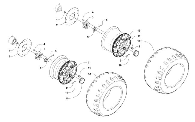 Parts Diagram for Arctic Cat 2015 PROWLER 700 XT ATV WHEEL AND TIRE ASSEMBLY