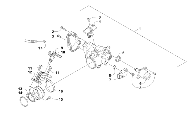 Parts Diagram for Arctic Cat 2016 ALTERRA 550 XT EPS ATV THROTTLE BODY ASSEMBLY