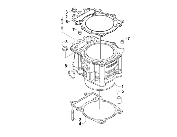 Parts Diagram for Arctic Cat 2016 ALTERRA 700 ATV CYLINDER ASSEMBLY