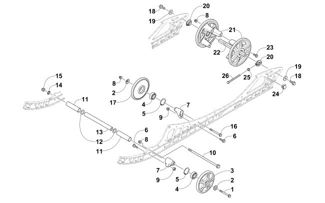 Parts Diagram for Arctic Cat 2015 XF 9000 HIGH COUNTRY LTD 141 SNOWMOBILE IDLER WHEEL ASSEMBLY