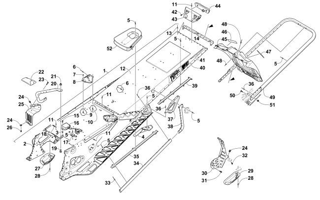 Parts Diagram for Arctic Cat 2015 M 9000 HCR 162 SNOWMOBILE TUNNEL, REAR BUMPER, AND SNOWFLAP ASSEMBLY