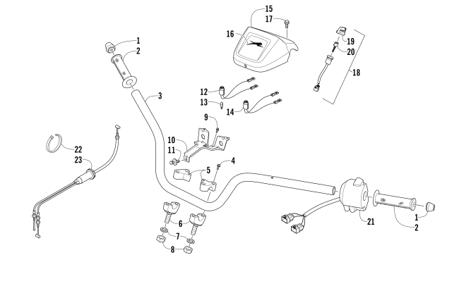 Parts Diagram for Arctic Cat 2017 ALTERRA 90 ATV HANDLEBAR AND CONTROL ASSEMBLY