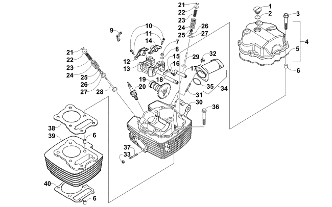 Parts Diagram for Arctic Cat 2018 150 UTILITY ATV CYLINDER HEAD ASSEMBLY