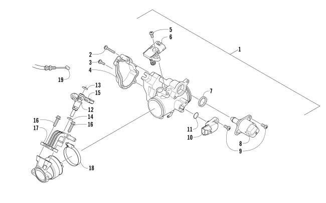 Parts Diagram for Arctic Cat 2017 XC 450 EFI ATV THROTTLE BODY ASSEMBLY