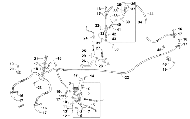 Parts Diagram for Arctic Cat 2015 300 DVX CAT ATV HYDRAULIC BRAKE ASSEMBLY