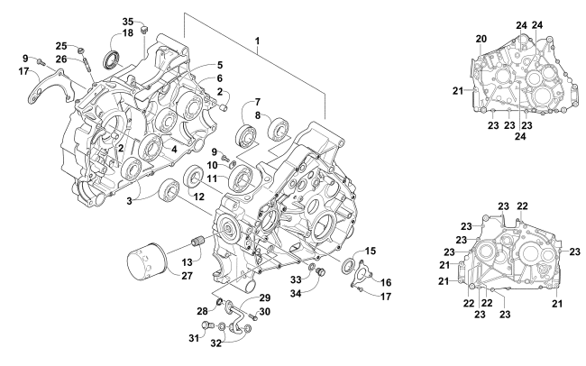 Parts Diagram for Arctic Cat 2015 XC 450 EFI ATV CRANKCASE ASSEMBLY