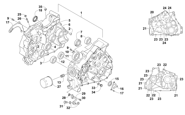 Parts Diagram for Arctic Cat 2016 ALTERRA 450 ATV CRANKCASE ASSEMBLY