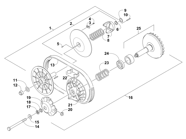 Parts Diagram for Arctic Cat 2015 700 DIESEL ATV CLUTCH ASSEMBLIES