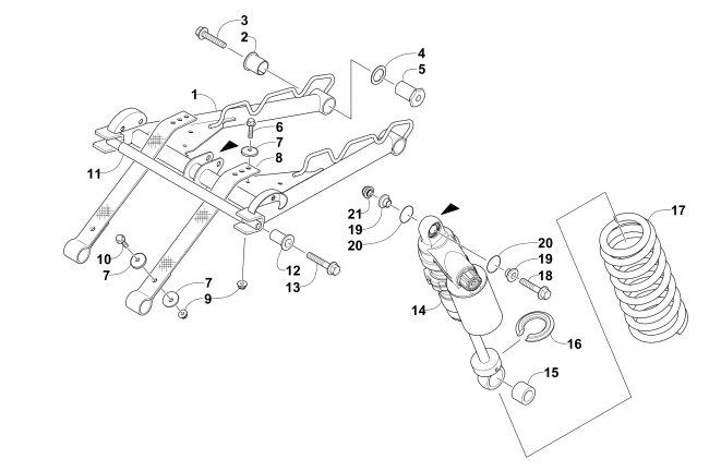 Parts Diagram for Arctic Cat 2016 ZR 9000 RR 129 SNOWMOBILE REAR SUSPENSION FRONT ARM ASSEMBLY