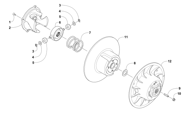 Parts Diagram for Arctic Cat 2017 ZR 5000 LXR 137 SNOWMOBILE DRIVEN CLUTCH