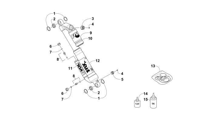 Parts Diagram for Arctic Cat 2016 ZR 8000 SNO PRO RR 129 SNOWMOBILE FRONT SUSPENSION SHOCK ABSORBER