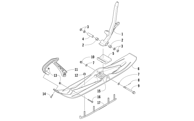 Parts Diagram for Arctic Cat 2017 M 8000 LTD ES 162 SNOWMOBILE SKI AND SPINDLE ASSEMBLY