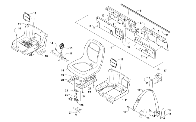 Parts Diagram for Arctic Cat 2017 PROWLER 700 XT ATV SEAT ASSEMBLY