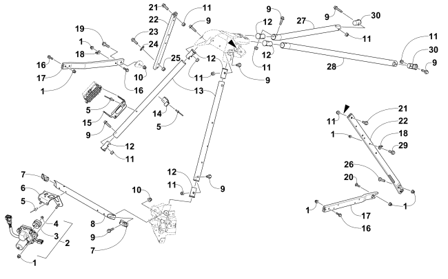 Parts Diagram for Arctic Cat 2016 M 6000 153 SNOWMOBILE STEERING SUPPORT ASSEMBLY