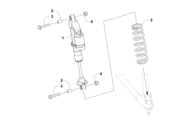 Parts Diagram for Arctic Cat 2016 ZR 8000 LTD ES 129 SNOWMOBILE SHOCK ABSORBER ASSEMBLY