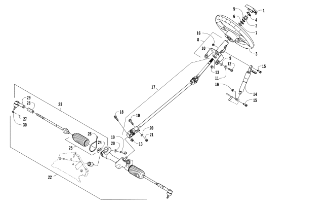 Parts Diagram for Arctic Cat 2016 HDX 500 XT ATV STEERING ASSEMBLY