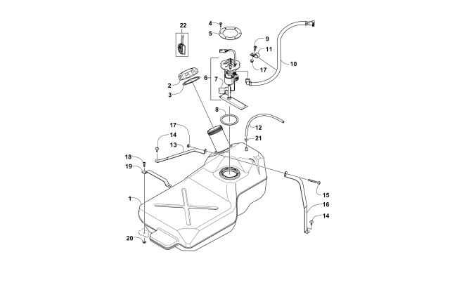 Parts Diagram for Arctic Cat 2015 PROWLER 700 XT ATV GAS TANK ASSEMBLY