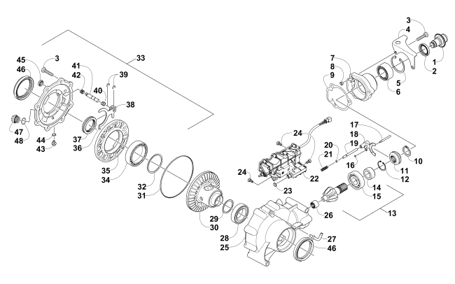 Parts Diagram for Arctic Cat 2015 PROWLER 550 XT ATV FRONT DRIVE GEARCASE ASSEMBLY