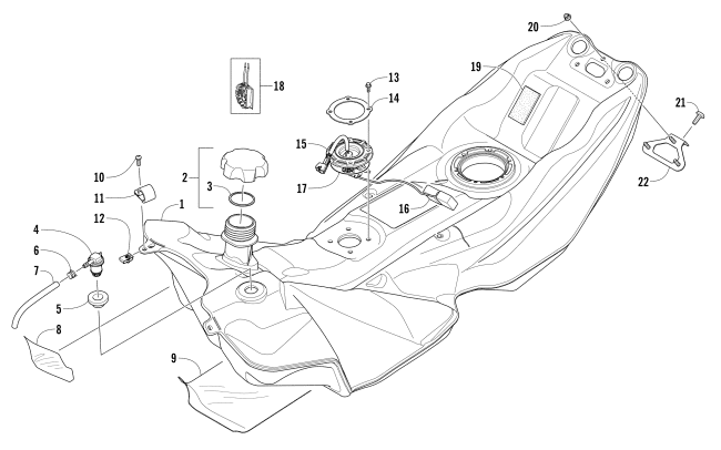 Parts Diagram for Arctic Cat 2016 ZR 7000 137 LTD SNOWMOBILE GAS TANK ASSEMBLY