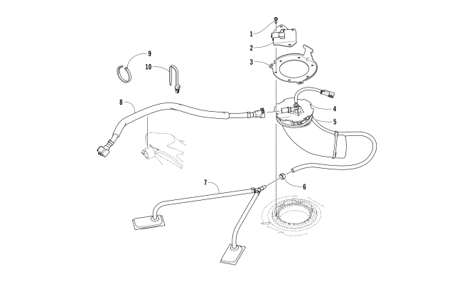 Parts Diagram for Arctic Cat 2018 PANTERA 7000 LTD SNOWMOBILE FUEL PUMP ASSEMBLY