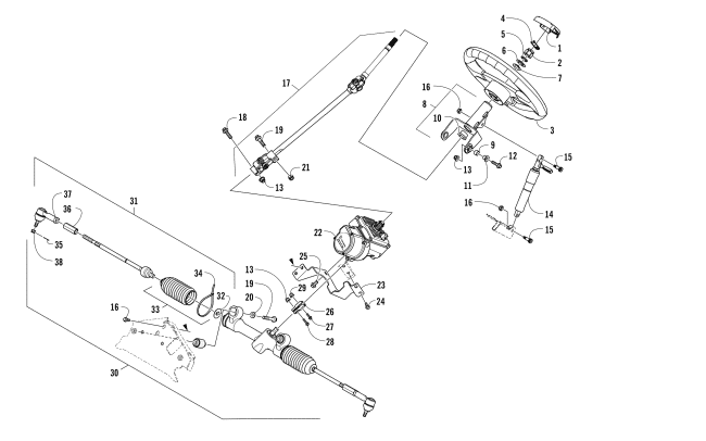 Parts Diagram for Arctic Cat 2016 HDX 700 XT ATV STEERING ASSEMBLY