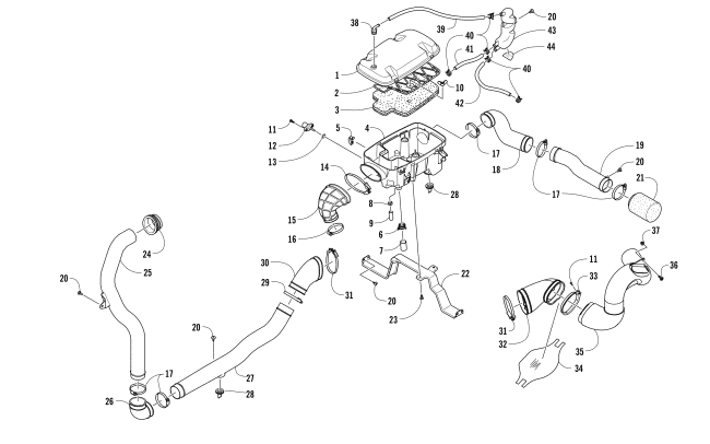 Parts Diagram for Arctic Cat 2016 PROWLER 1000 XT ATV AIR INTAKE ASSEMBLY