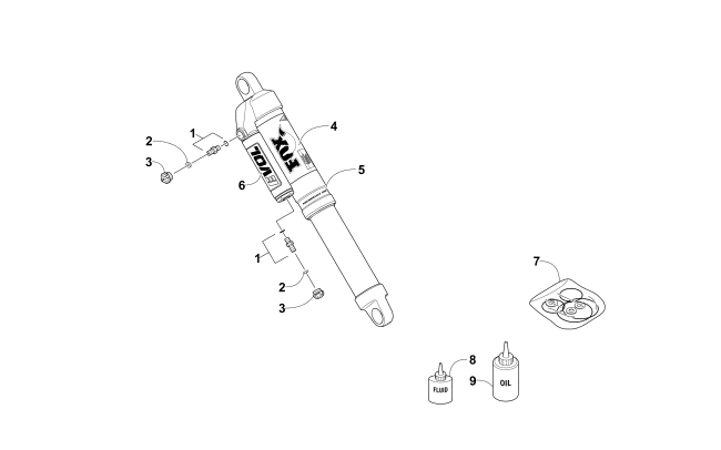Parts Diagram for Arctic Cat 2017 XF 9000 HIGH COUNTRY LTD 153 1.7 SNOWMOBILE FRONT SUSPENSION SHOCK ABSORBER