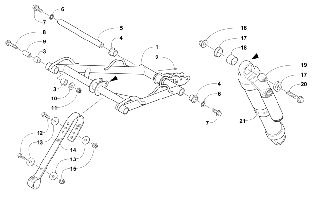 Parts Diagram for Arctic Cat 2016 XF 8000 HIGH COUNTRY LTD ES 141 SNOWMOBILE REAR SUSPENSION FRONT ARM ASSEMBLY