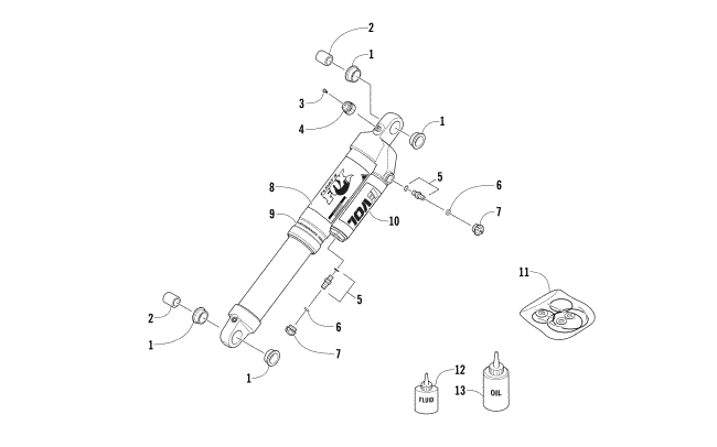 Parts Diagram for Arctic Cat 2017 M 8000 HARD CORE MOUNTAIN CAT 153 SNOWMOBILE REAR SUSPENSION REAR ARM SHOCK ABSORBER