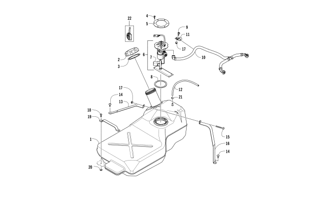 Parts Diagram for Arctic Cat 2015 PROWLER 1000 XT ATV GAS TANK ASSEMBLY