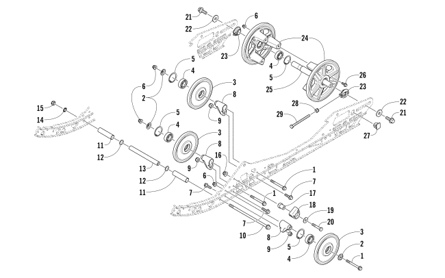 Parts Diagram for Arctic Cat 2016 ZR 7000 129 LXR SNOWMOBILE IDLER WHEEL ASSEMBLY